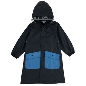 New COTTONWOOD Boys Hooded Full Length Raincoat SIZE 7 Pockets, Pouch